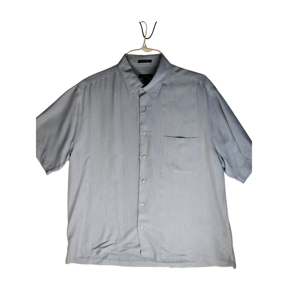 Alfani short Sleeve Shirt, Blue/White Print Design XL